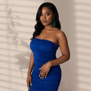 Tavira Ruched Midi Dress - La Luz Boutique