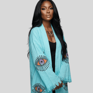 The Eyes Have It Kimono - La Luz Boutique