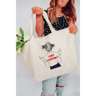 XL I Hate Everyone Tote Bag - La Luz Boutique